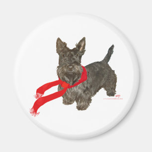 Winter Scottie in Wam-Schal Magnet