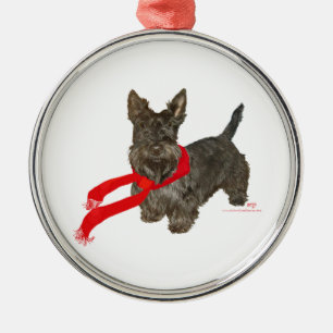 Winter Scottie in Wam-Schal Ornament Aus Metall