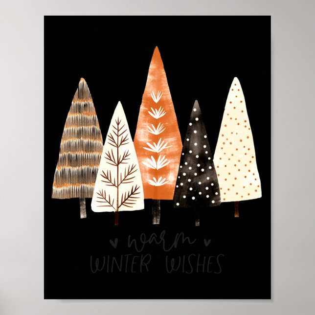 Winter Season Simple Ne Trees  Poster (Vorne)