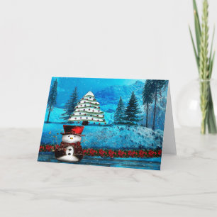 Winter See-Weihnachtsvölker FREIER RAUM Feiertagskarte