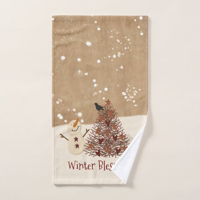 Winter Segeln Schneemann Handtuch Set (Handtuch)