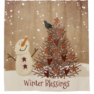 Winter Segeln Snowman Duschvorhang
