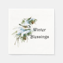 "Winter Segen" Papier Napkins Chickadee Snow