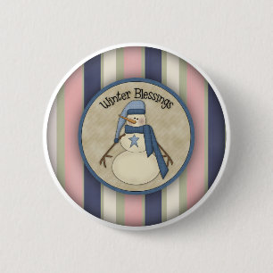 Winter-Segen-Schneemänner Button