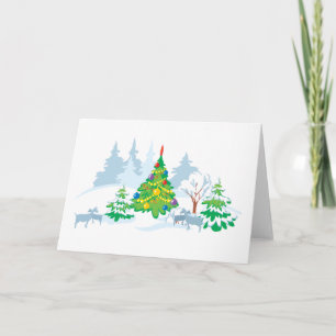 Winter Serene Weihnachtsziegen Feiertagskarte