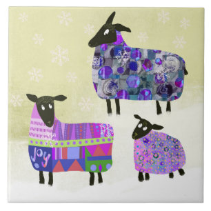 Winter Sheep Trivet Fliese