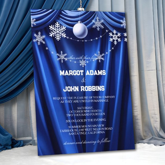 Winter Silk Snowflake Pearl Floral Wedding Einladung (Von Creator hochgeladen)