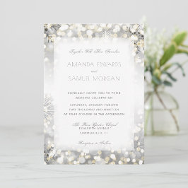 Winter Silver and Gold Sparkle Hochzeit Einladung