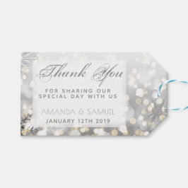 Winter Silver and Gold Sparkle Wedding Geschenkanhänger