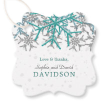 Winter Silver Turquoise Schneeflocken Hochzeit