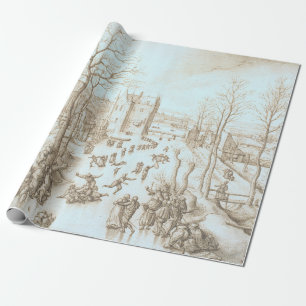 WINTER SKATERS Weihnachtswrapping Paper Geschenkpapier