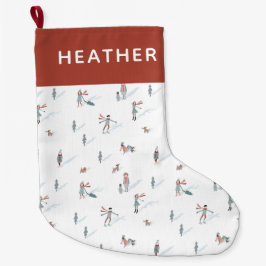 Winter Ski Holiday Strumpf Großer Weihnachtsstrumpf