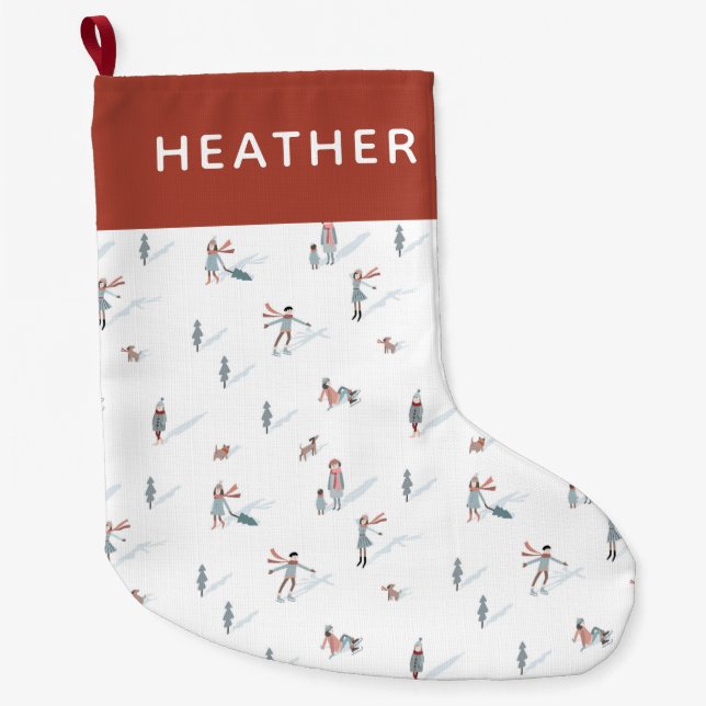 Winter Ski Holiday Strumpf Großer Weihnachtsstrumpf (Vorderseite)