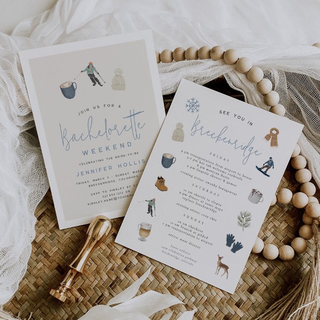 Winter Ski Resort Bachelorette Wochenende Tourismu Einladung (Von Creator hochgeladen)