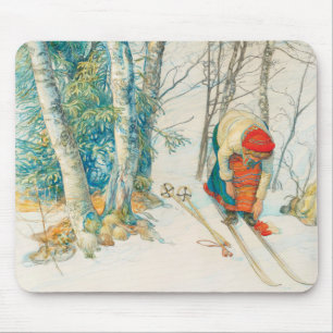 Winter Ski von Carl Larsson Mousepad