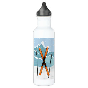 Winter-Skifahren-Name-Wasserflaschen Edelstahlflasche