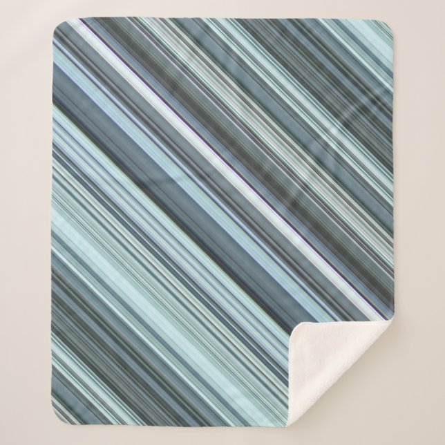 Winter Sky Aqua Blue Strip Sherpadecke (Vorderseite)