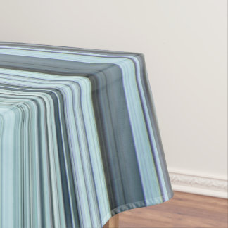 Winter Sky Aqua Blue Strip Tischdecke