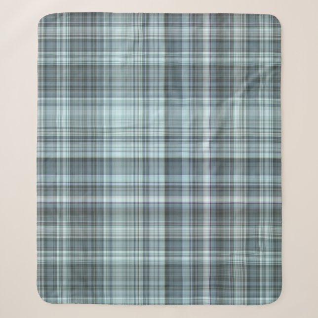 Winter Sky Blue Kariert Sherpadecke (Vorderseite)