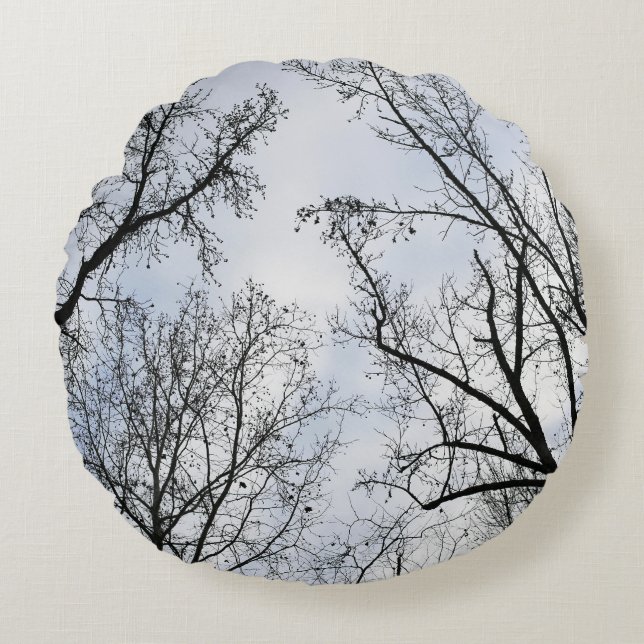 Winter Sky Rundes Kissen (Vorderseite)