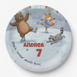Winter Slapstick Eislauf Geburtstag Papierplatte P Pappteller