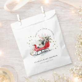 Winter Sleigh Its Cold Outside Neutral Baby Shower Geschenktütchen