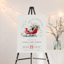 Winter Sleigh Its Cold Outside Welcome Baby Shower