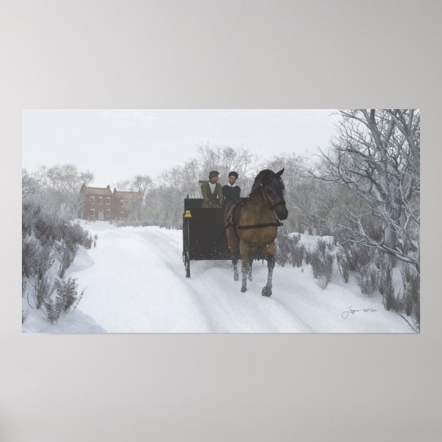 Winter Sleigh Ride Print Poster (Vorne)