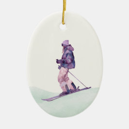 WINTER SLOPES Skier Keramik Ornament