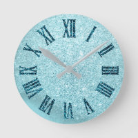 Winter Snow Aqua Aquamarin Blue Glitzer römische N
