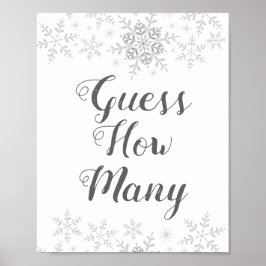 Winter Snow Baby Dusche schätzt wie viele Spielzei Poster