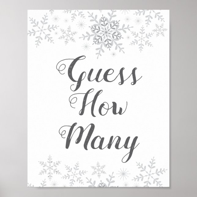 Winter Snow Baby Dusche schätzt wie viele Spielzei Poster (Vorne)