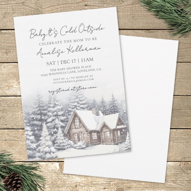 Winter Snow Baby Shower Einladung (Winter Snow Baby Shower Invitation)