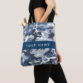 Winter Snow Blue Camouflage Ihr Name Personalisier Tasche