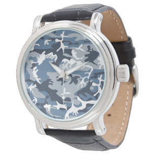 Winter Snow Blue Camouflage, Militär, Armee Armbanduhr