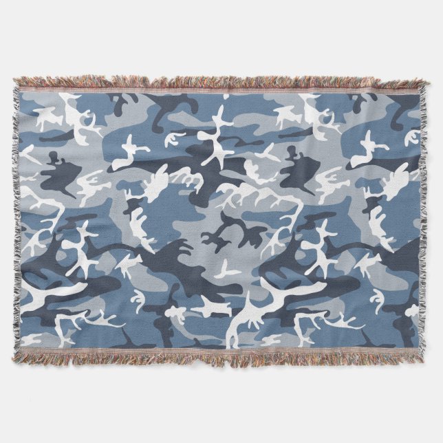 Winter Snow Blue Camouflage, Militär, Armee Decke (Vorderseite)