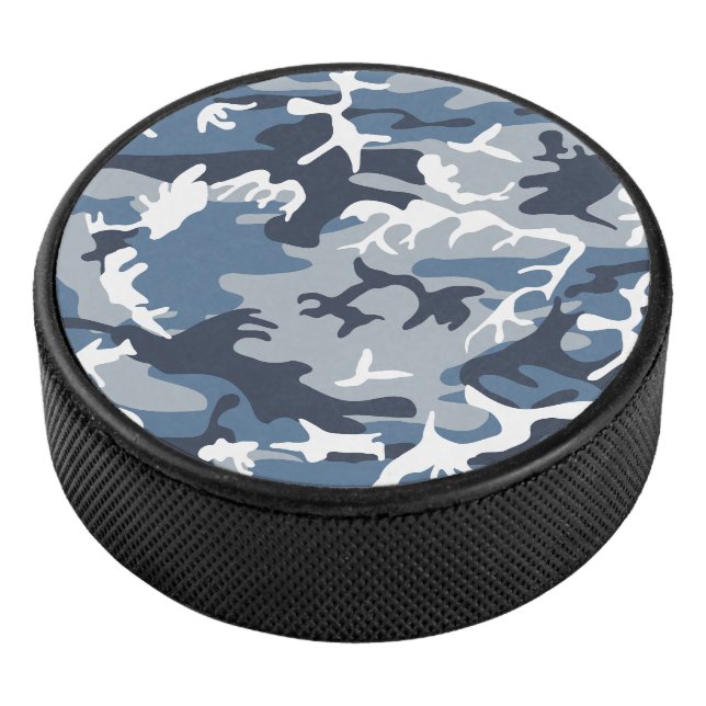 Winter Snow Blue Camouflage, Militär, Armee Eishockey Puck (3/4)
