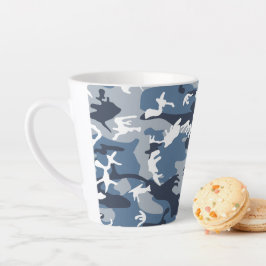 Winter Snow Blue Camouflage, Militär, Armee Milchtasse