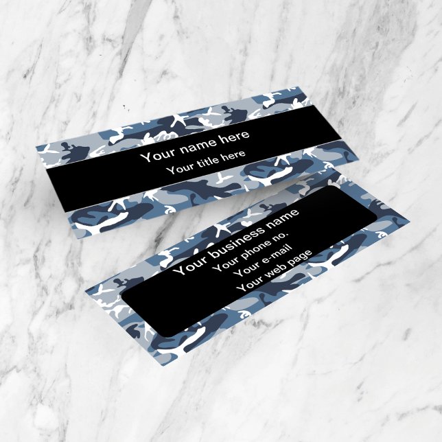 Winter Snow Blue Camouflage, Militär, Armee Mini Visitenkarte (Von Creator hochgeladen)