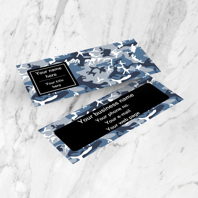 Winter Snow Blue Camouflage, Militär, Armee Mini Visitenkarte (Von Creator hochgeladen)