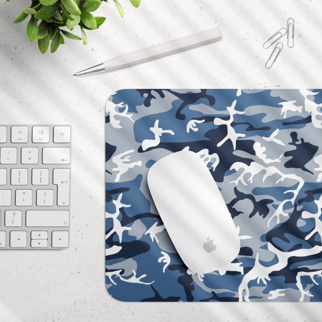 Winter Snow Blue Camouflage, Militär, Armee Mousepad (Von Creator hochgeladen)