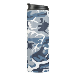 Winter Snow Blue Camouflage, Militär, Armee Thermosbecher