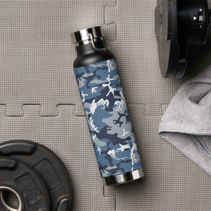 Winter Snow Blue Camouflage, Militär, Armee Trinkflasche