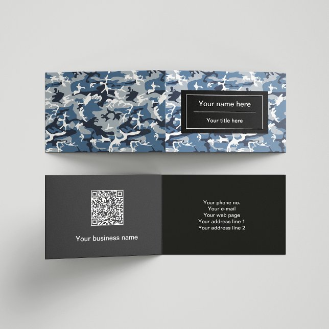 Winter Snow Blue Camouflage, Militär, Armee Visitenkarten (Von Creator hochgeladen)