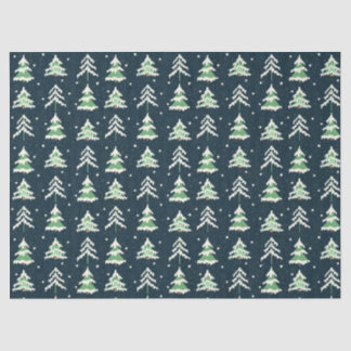 Winter Snow Evergreen Trees Seidenpapier
