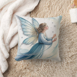 Winter Snow Fairy Watercolor Art  Kissen