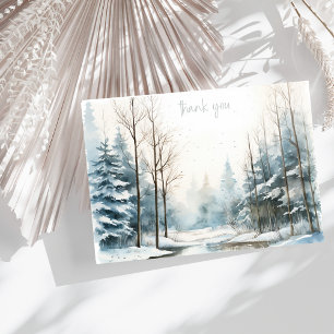 Winter Snow Forest Beileid Vielen Dank Mitteilungskarte
