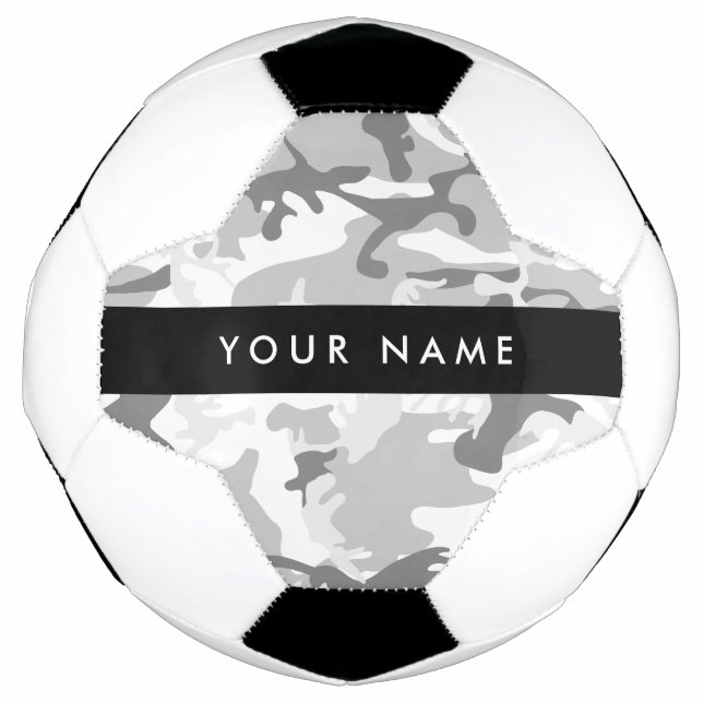 Winter Snow Gray Camouflage Ihr Name personalisier Fußball (Vorderseite)