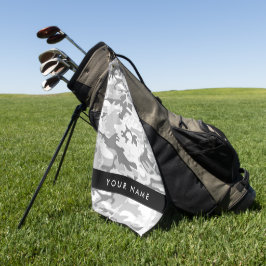 Winter Snow Gray Camouflage Ihr Name personalisier Golfhandtuch