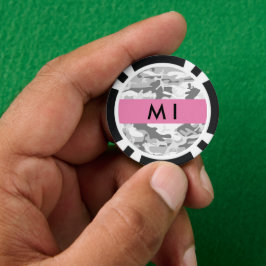 Winter Snow Gray Camouflage Ihr Name personalisier Pokerchips